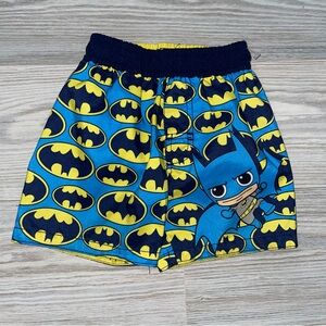 Batman Baby Boys Swim Trunks 12 Months Blue Yellow Logo Mesh Lined